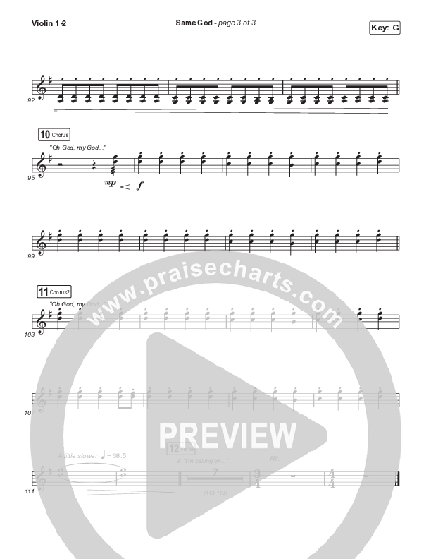 Same God (Worship Choir SAB) Violin 1/2 (Signature Sessions / Arr. Mason Brown)