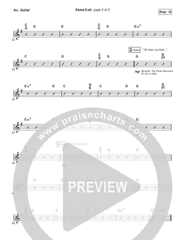 Same God (Sing It Now SATB) Acoustic Guitar (Signature Sessions / Arr. Mason Brown)