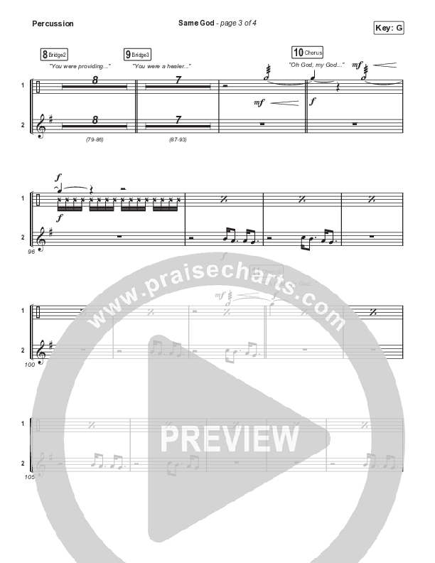 Same God (Sing It Now SATB) Percussion (Signature Sessions / Arr. Mason Brown)