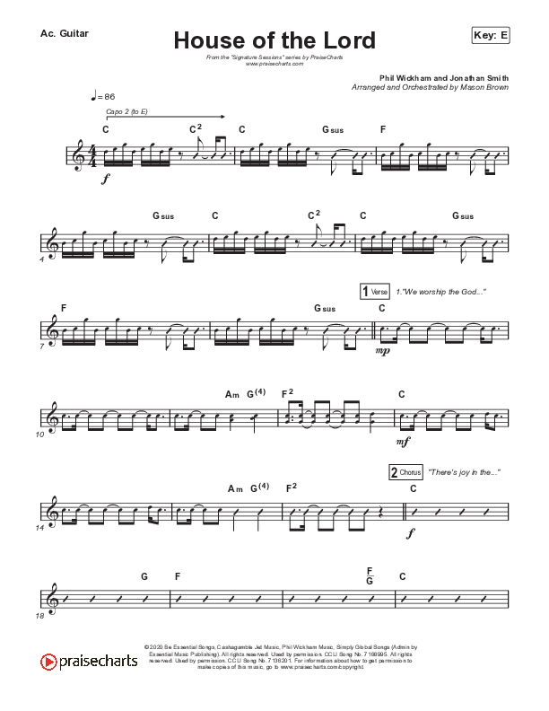 House Of The Lord (Sing It Now SATB) Acoustic Guitar (Signature Sessions / Arr. Mason Brown)