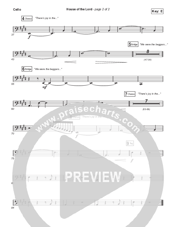 House Of The Lord (Sing It Now SATB) Cello (Signature Sessions / Arr. Mason Brown)
