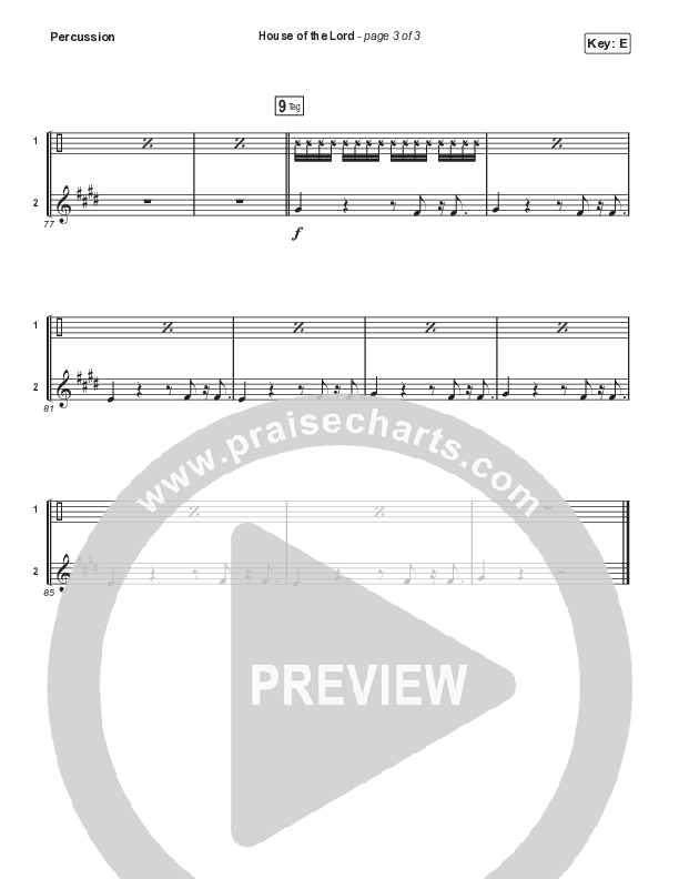 House Of The Lord (Sing It Now SATB) Percussion (Signature Sessions / Arr. Mason Brown)