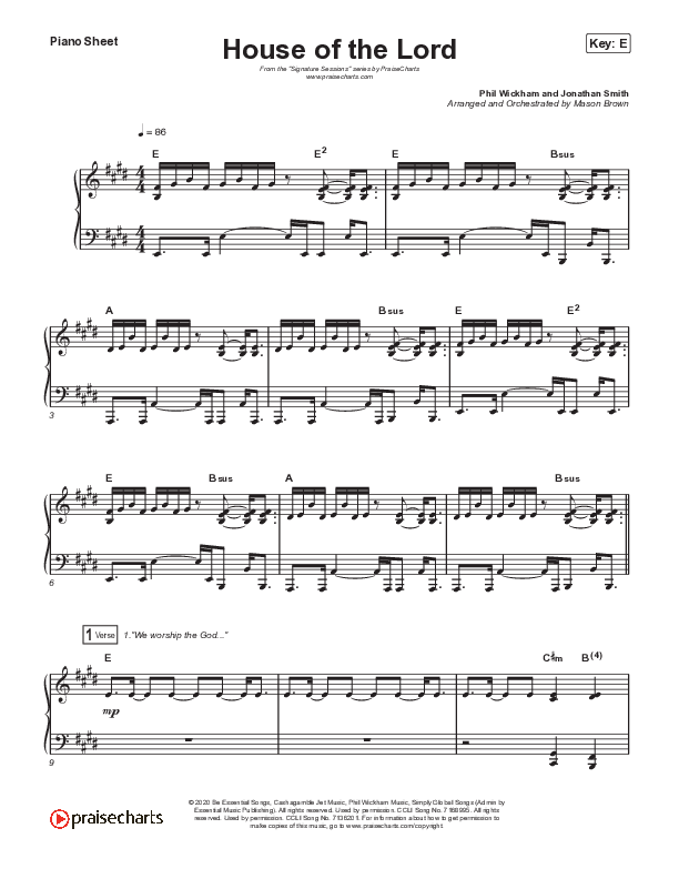 House Of The Lord (Sing It Now SATB) Piano Sheet (Signature Sessions / Arr. Mason Brown)