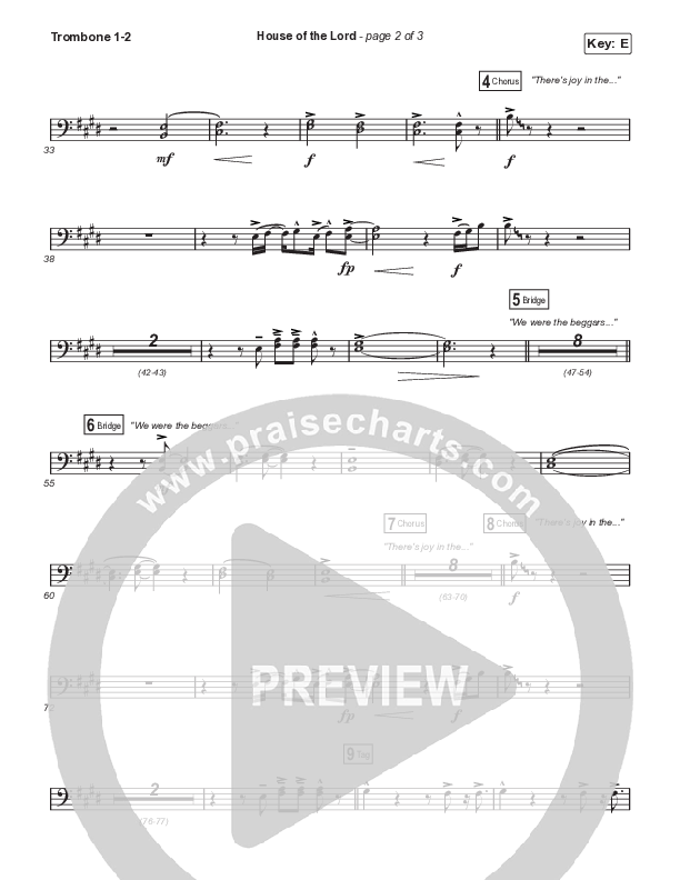 House Of The Lord (Sing It Now SATB) Trombone 1/2 (Signature Sessions / Arr. Mason Brown)