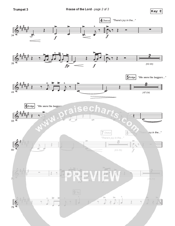 House Of The Lord (Sing It Now SATB) Trumpet 3 (Signature Sessions / Arr. Mason Brown)