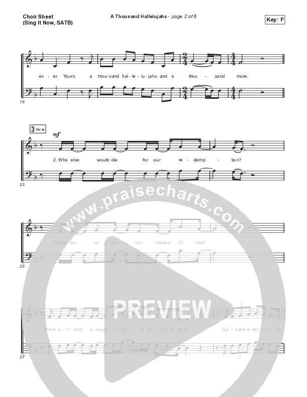 A Thousand Hallelujahs (Sing It Now SATB) Choir Sheet (SATB) (Signature Sessions / Arr. Mason Brown)