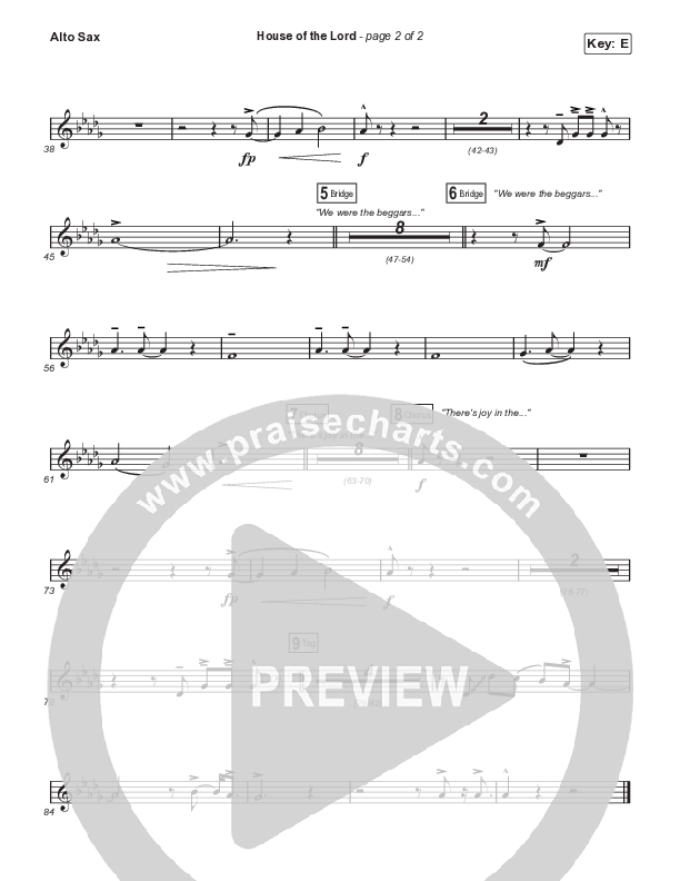 House Of The Lord (Worship Choir SAB) Alto Sax (Signature Sessions / Arr. Mason Brown)