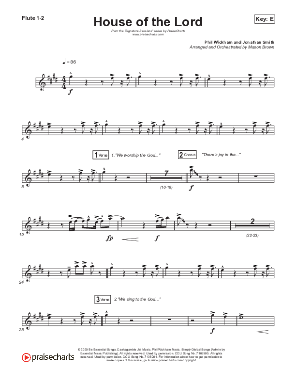 House Of The Lord (Worship Choir SAB) Wind Pack (Signature Sessions / Arr. Mason Brown)