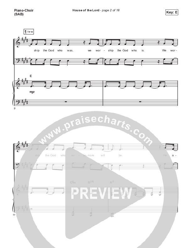 House Of The Lord (Worship Choir) Piano/Choir (SAB) (Signature Sessions / Arr. Mason Brown / PraiseCharts Choral)