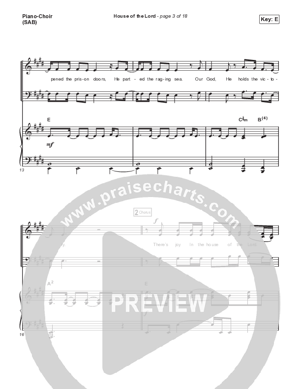 House Of The Lord (Worship Choir) Piano/Choir (SAB) (Signature Sessions / Arr. Mason Brown / PraiseCharts Choral)