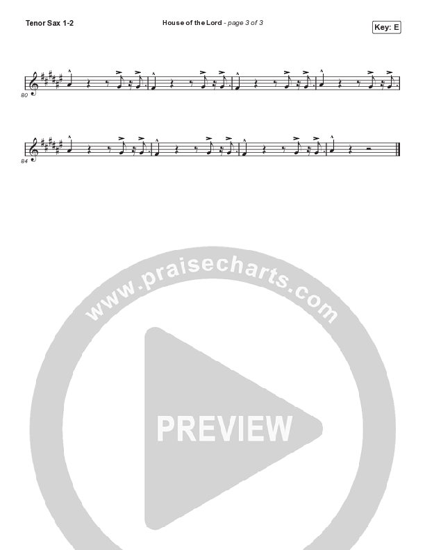 House Of The Lord (Worship Choir SAB) Tenor Sax 1/2 (Signature Sessions / Arr. Mason Brown)
