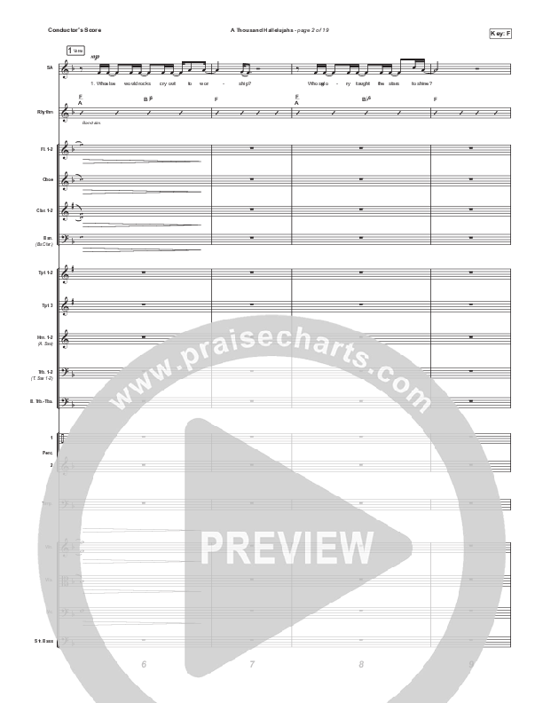 A Thousand Hallelujahs (Worship Choir SAB) Conductor's Score (Signature Sessions / Arr. Mason Brown)