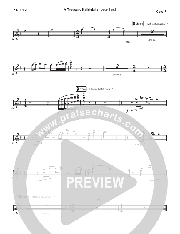 A Thousand Hallelujahs (Worship Choir SAB) Flute 1/2 (Signature Sessions / Arr. Mason Brown)