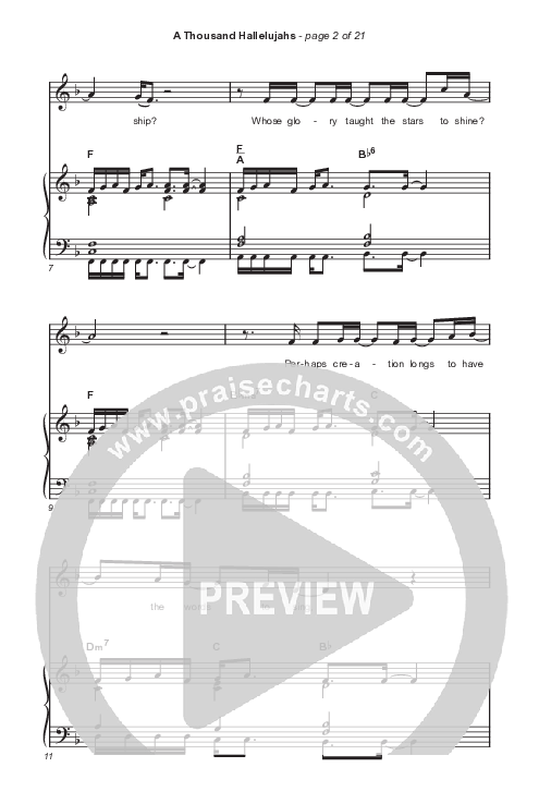 A Thousand Hallelujahs (Worship Choir SAB) Octavo (SAB & Pno) (Signature Sessions / Arr. Mason Brown)