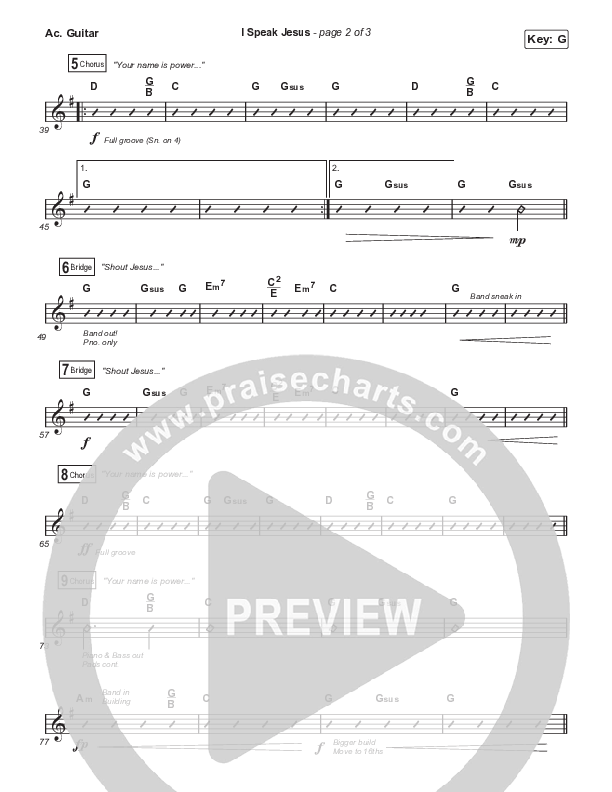 I Speak Jesus (Unison/2-Part Choir) Acoustic Guitar (Shylo Sharity / Signature Sessions / Arr. Mason Brown)