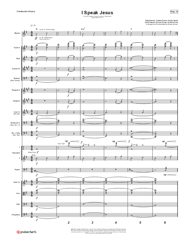 I Speak Jesus (Unison/2-Part Choir) Conductor's Score (Shylo Sharity / Signature Sessions / Arr. Mason Brown)