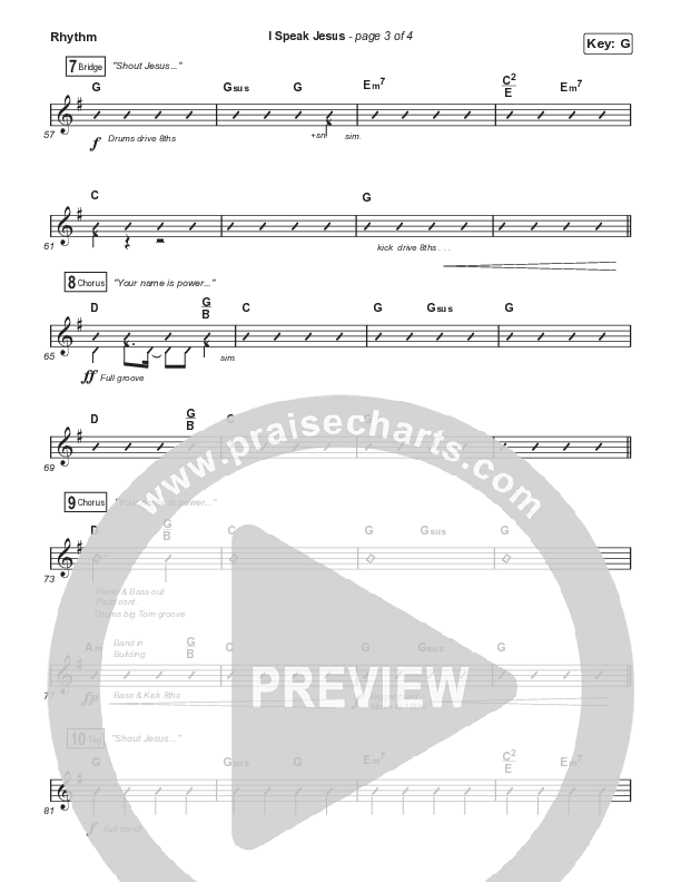 I Speak Jesus (Unison/2-Part Choir) Rhythm Chart (Shylo Sharity / Signature Sessions / Arr. Mason Brown)