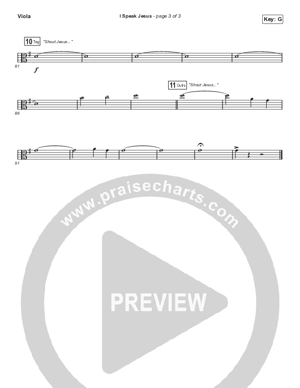 I Speak Jesus (Unison/2-Part Choir) Viola (Shylo Sharity / Signature Sessions / Arr. Mason Brown)