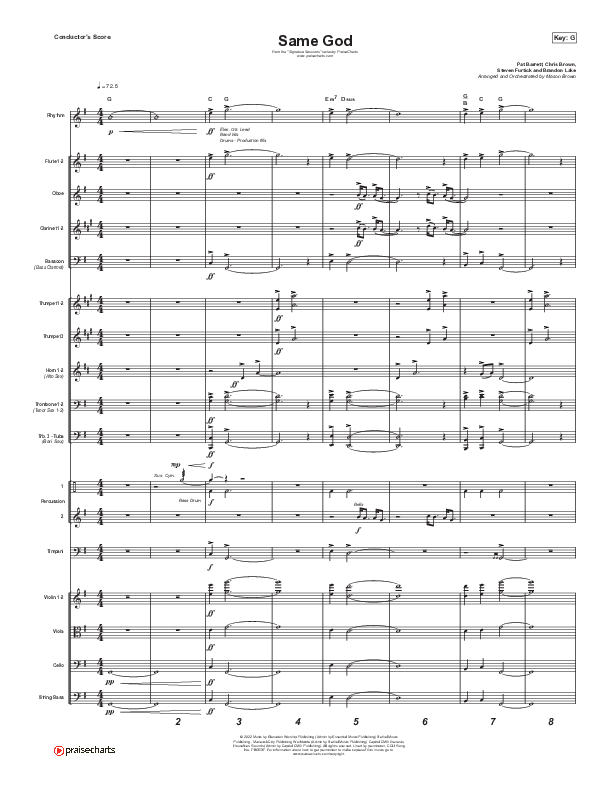Same God (Unison/2-Part Choir) Conductor's Score (Signature Sessions / Arr. Mason Brown)