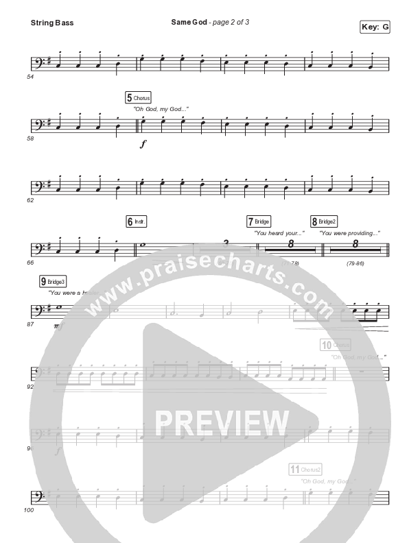 Same God (Unison/2-Part Choir) Double Bass (Signature Sessions / Arr. Mason Brown)