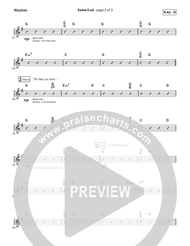 Same God (Unison/2-Part Choir) Rhythm Pack (Signature Sessions / Arr. Mason Brown)