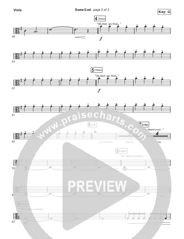 Same God (Unison/2-Part Choir) Viola (Signature Sessions / Arr. Mason Brown)