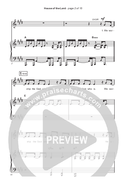 House Of The Lord (Unison/2-Part Choir) Octavo (Uni/2-Part & Pno) (Signature Sessions / Arr. Mason Brown)