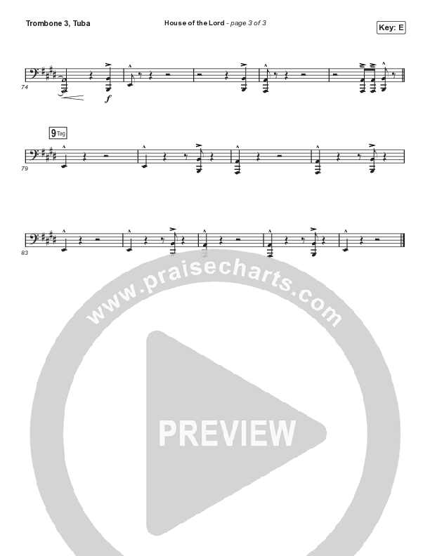 House Of The Lord (Unison/2-Part Choir) Trombone 3/Tuba (Signature Sessions / Arr. Mason Brown)