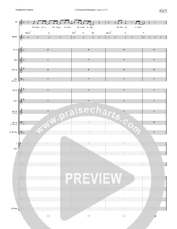 A Thousand Hallelujahs (Unison/2-Part Choir) Orchestration (Signature Sessions / Arr. Mason Brown)
