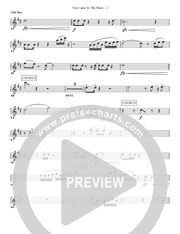 You Came To The Water Alto Sax (Bell Shoals Music)