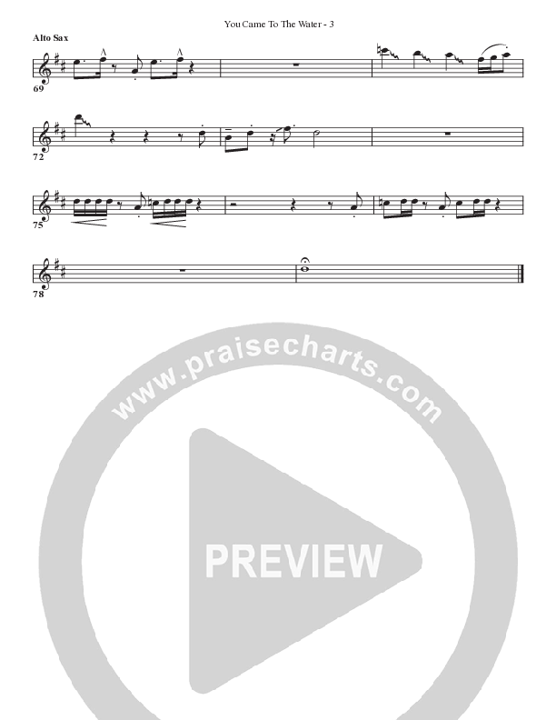 You Came To The Water Alto Sax (Bell Shoals Music)