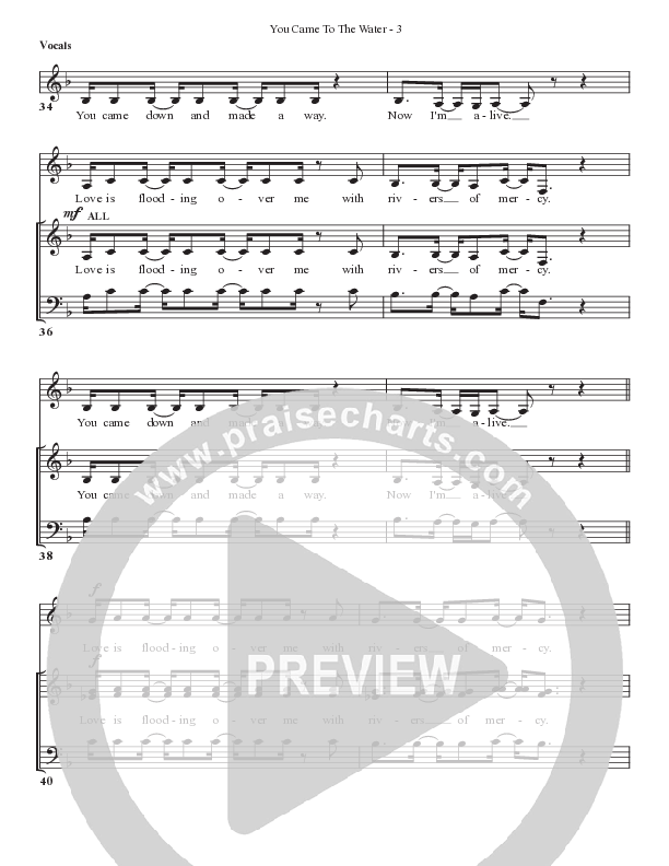 You Came To The Water Lead Sheet (SAT) (Bell Shoals Music)