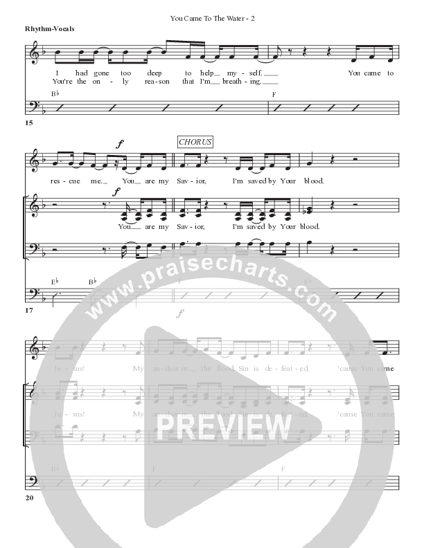 You Came To The Water Rhythm/Vocal (Bell Shoals Music)