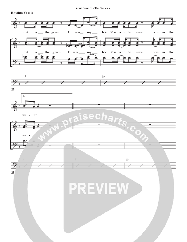 You Came To The Water Rhythm/Vocal (Bell Shoals Music)