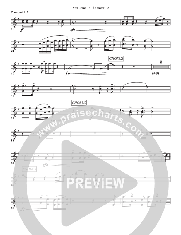 You Came To The Water Trumpet 1,2 (Bell Shoals Music)