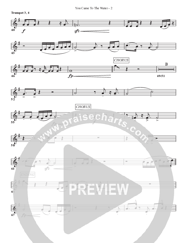 You Came To The Water Trumpet 3/4 (Bell Shoals Music)