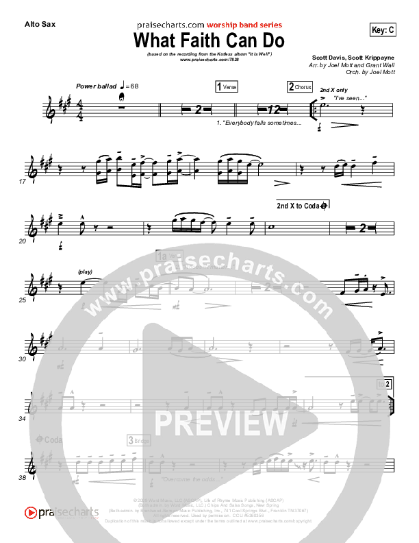 What Faith Can Do Alto Sax (Kutless)