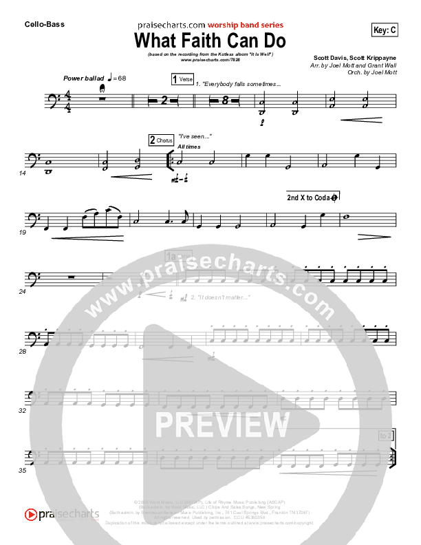 What Faith Can Do Cello/Bass (Kutless)