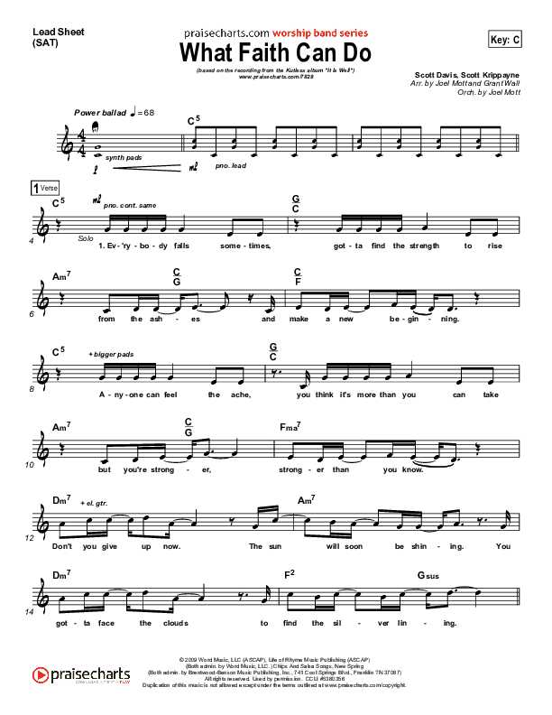 What Faith Can Do Lead Sheet (Kutless)