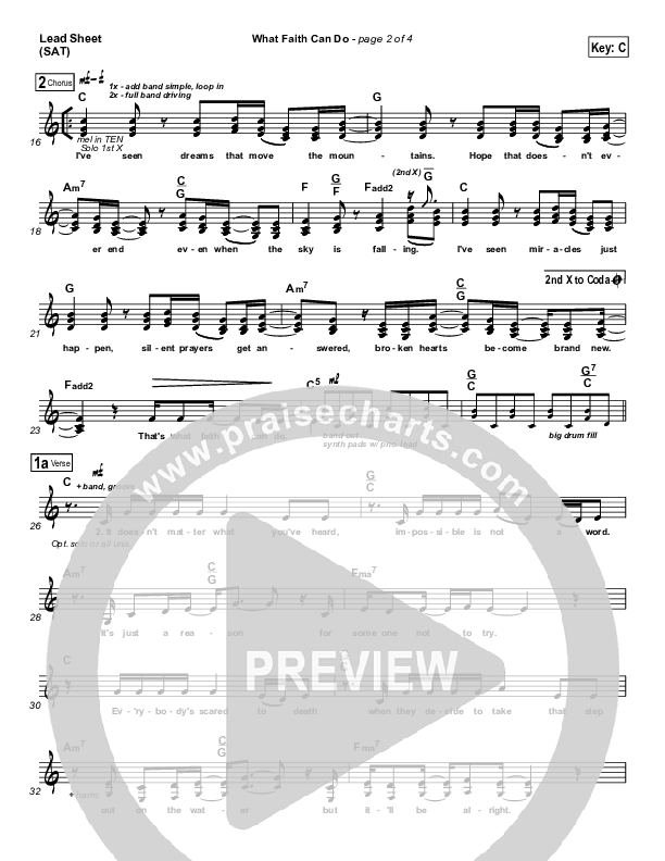 What Faith Can Do Lead Sheet (SAT) (Kutless)