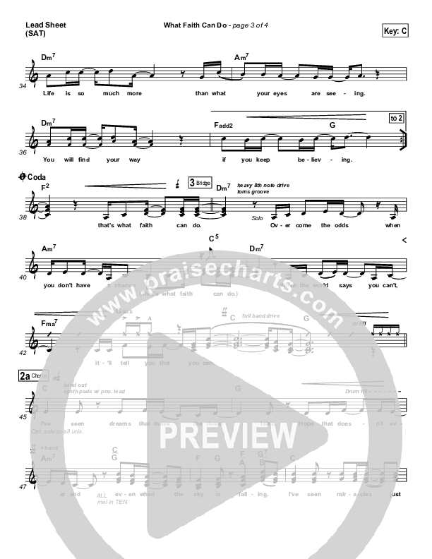 What Faith Can Do Lead Sheet (SAT) (Kutless)