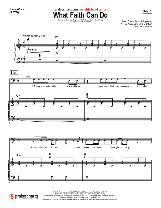 What Faith Can Do Piano/Vocal (Kutless)