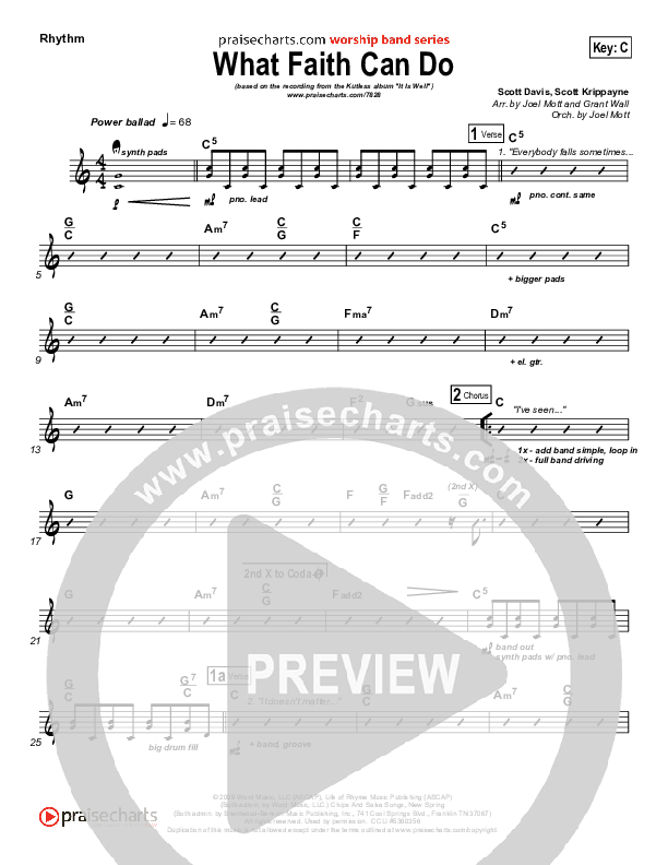 What Faith Can Do Rhythm Chart (Kutless)