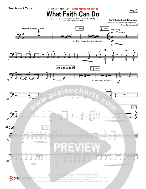 What Faith Can Do Trombone 3/Tuba (Kutless)