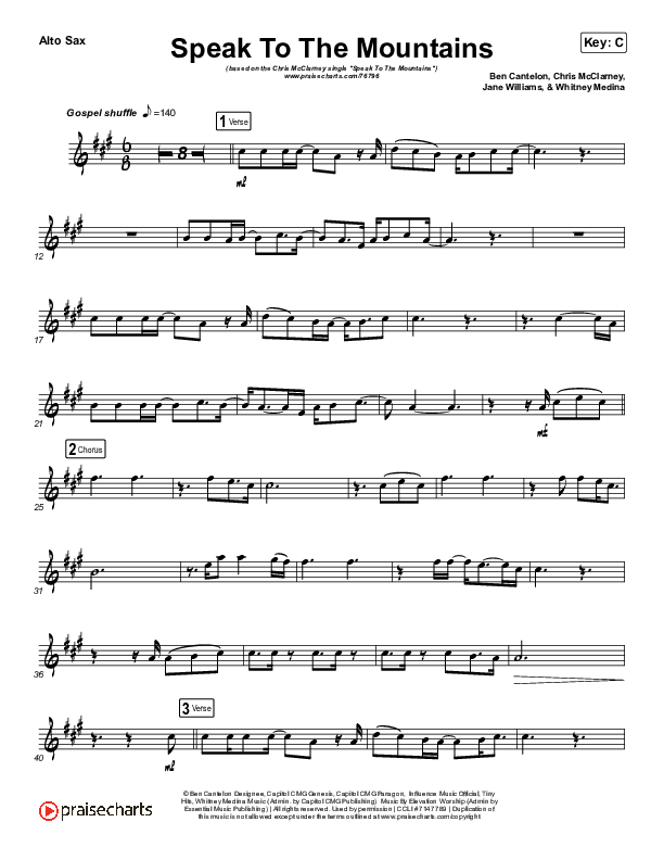 Speak To The Mountains (Instrument Solo) Alto Sax Solo (Chris McClarney)