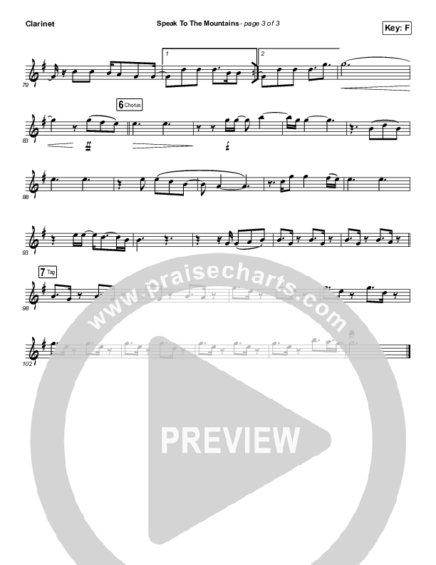 Speak To The Mountains (Instrument Solo) Clarinet Solo (Chris McClarney)