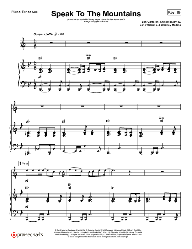 Speak To The Mountains (Instrument Solo) Tenor Sax & Piano (Chris McClarney)