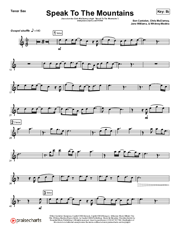 Speak To The Mountains (Instrument Solo) Tenor Sax Solo (Chris McClarney)