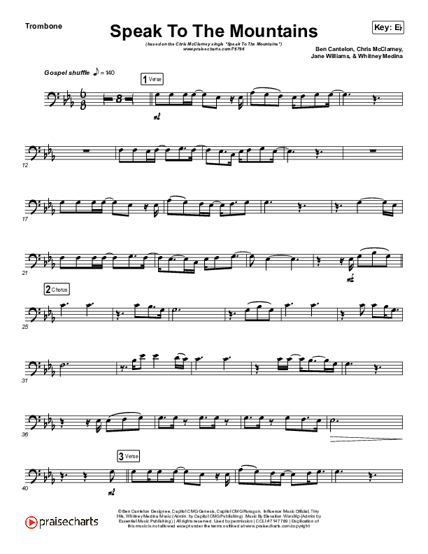 Speak To The Mountains (Instrument Solo) Trombone Solo (Chris McClarney)