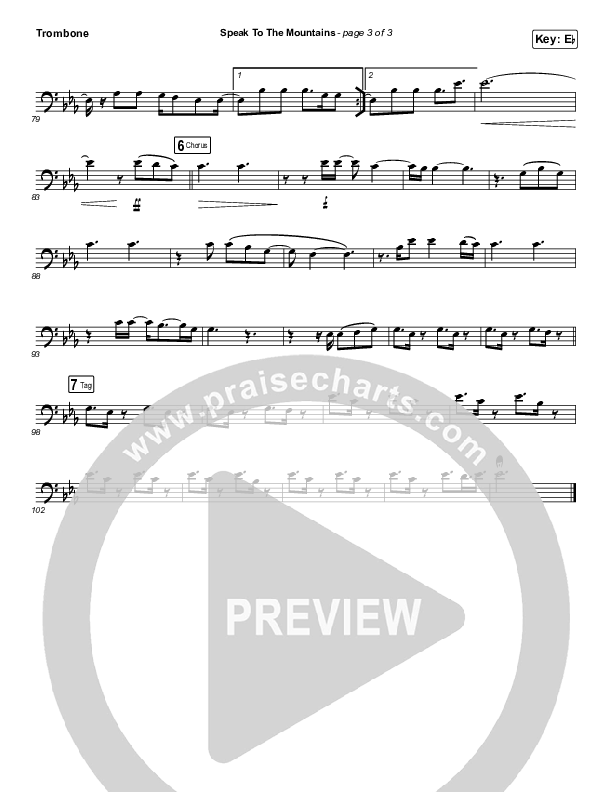 Speak To The Mountains (Instrument Solo) Trombone Solo (Chris McClarney)